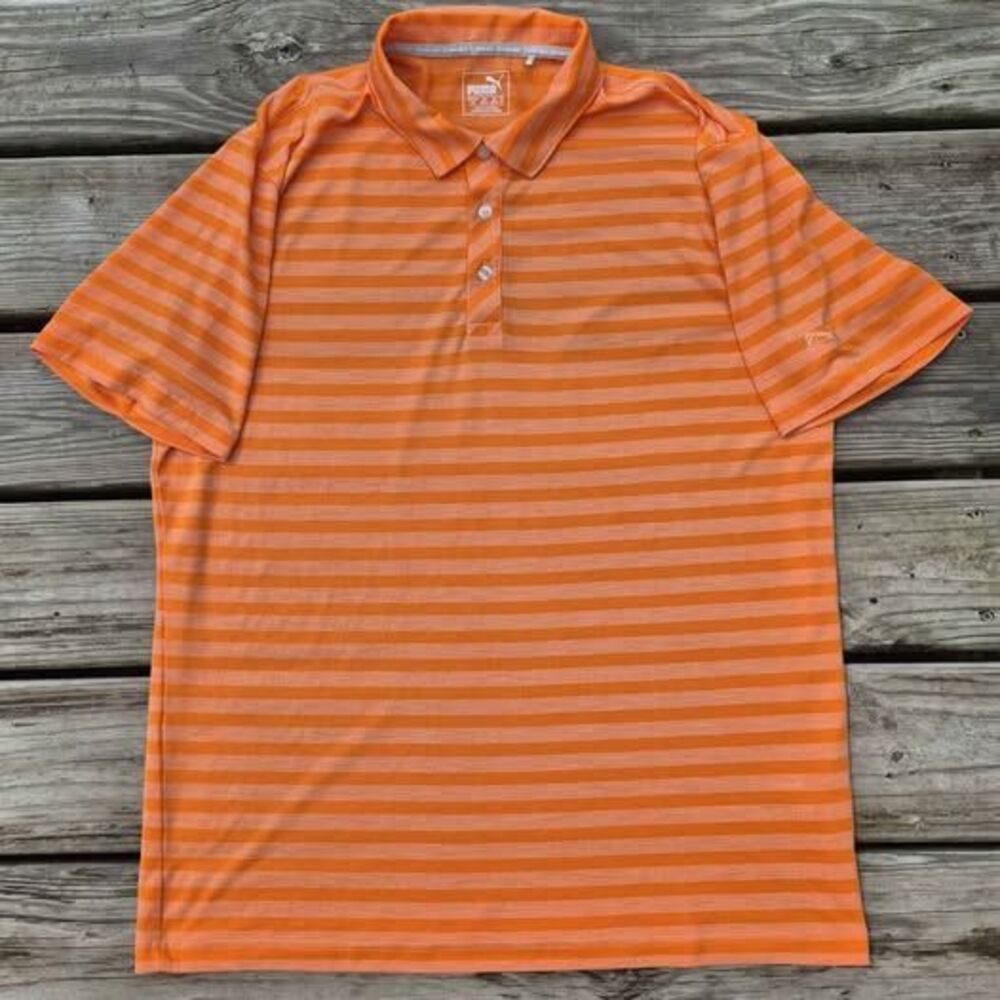 Puma Men's Stripe Short Sleeve Golf Polo - Large